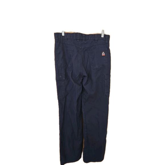 BULWARK FR Cargo Pants Mens 32x32 Navy Blue Flame Resistant Westex G2 Fabric - Picture 3 of 7